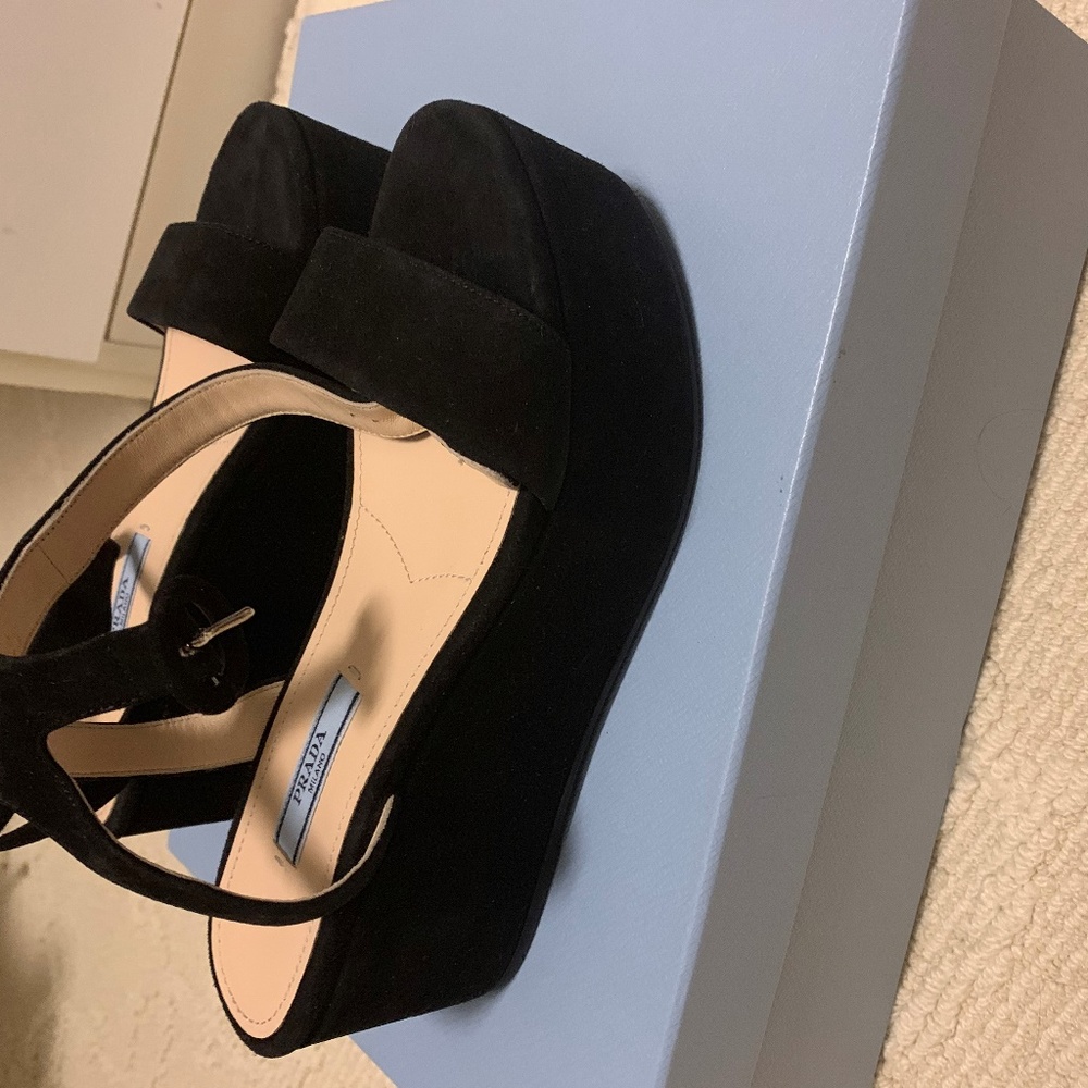 Prada Suede Platform Sandal